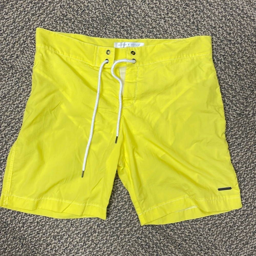 Mens Parke & Ronen yellow Swim trunks/shorts size 32